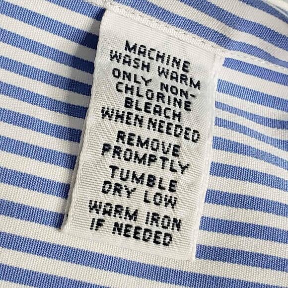 Polo Ralph Lauren Shirt Oxford Button Down Mens Size 16.5 Large LS Blue Striped - Picture 8 of 9